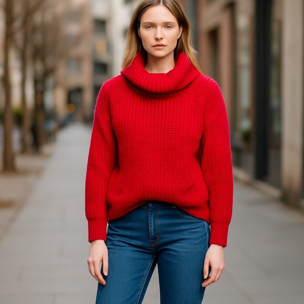 NWT MOON & MADISON COZY COLLECTION CABLE KNIT CHUNKY TURTLENECK SWEATER